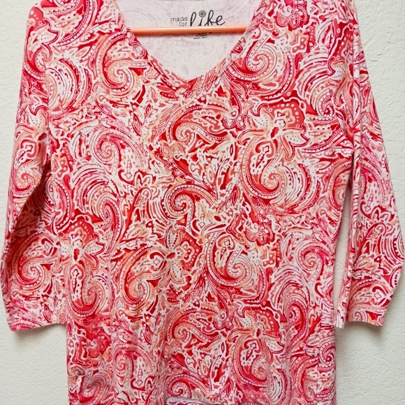 Made for Life Pink Paisley Top - Picture 4 of 5